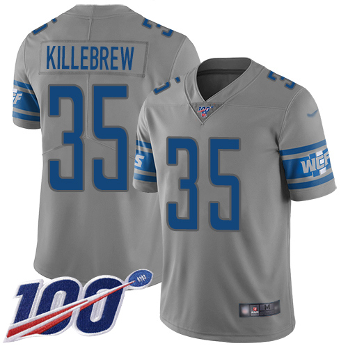 Detroit Lions Limited Gray Men Miles Killebrew Jersey NFL Football #35 100th Season Inverted Legend